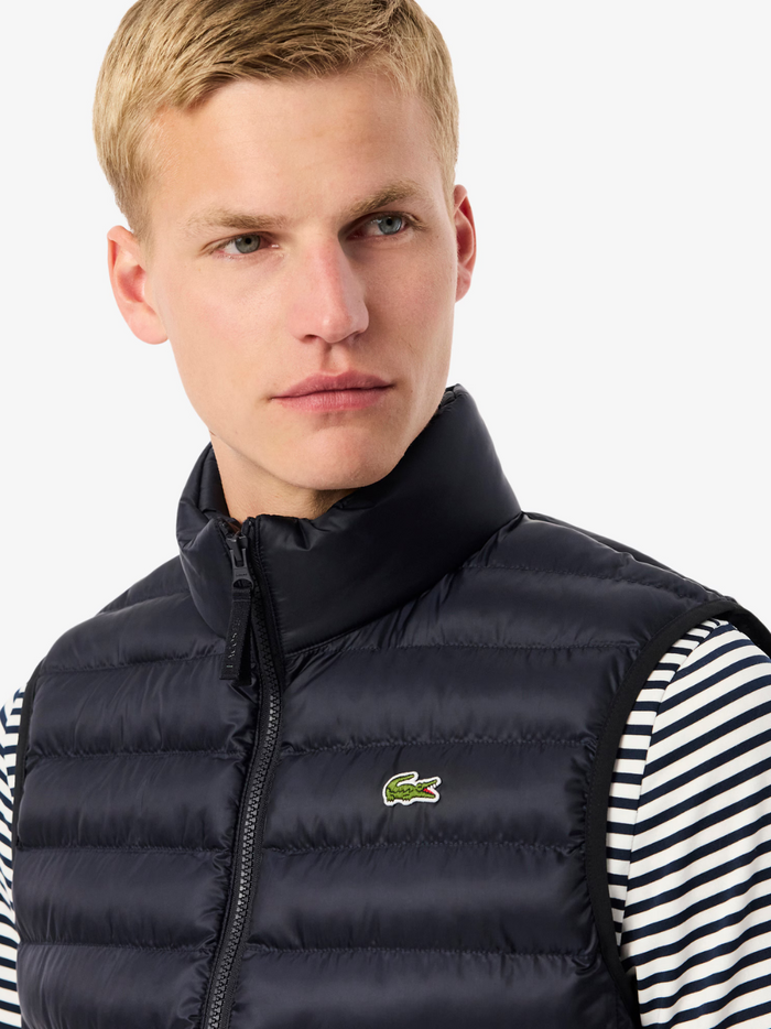LACOSTE Water-Repellent Puffed Vest Navy - MAISONDEFASHION.COM
