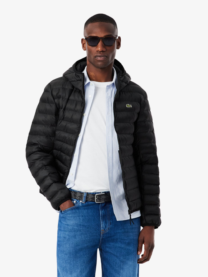 LACOSTE Water-Repellent Quilted Puffed Jacket Black - MAISONDEFASHION.COM