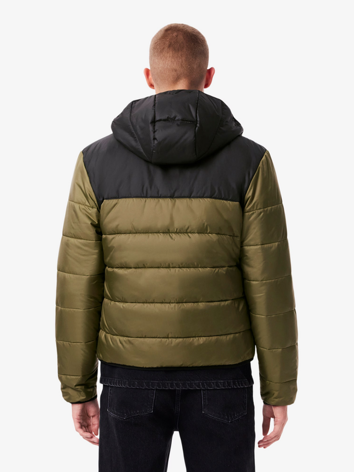 LACOSTE Quilted Puffed Jacket in Green - lifestyle shot or alternative angle showcasing the jacket's style and features