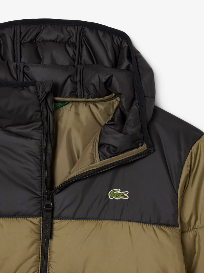 LACOSTE Water-Repellent Green Jacket - additional product view highlighting the quilted design and premium finish