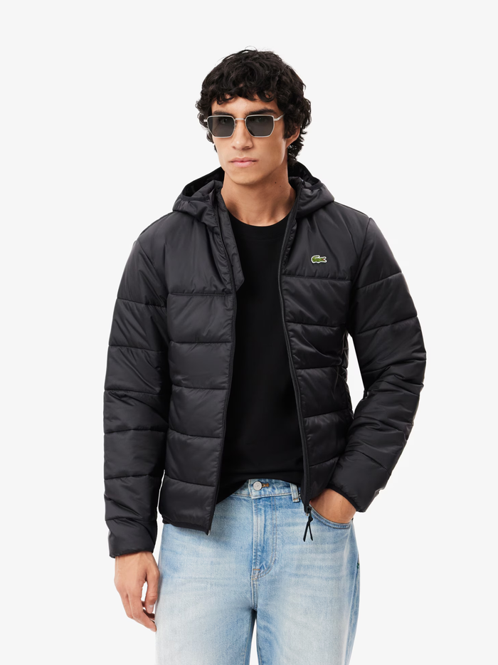 LACOSTE Water-Repellent Quilted Puffer Jacket Black - MAISONDEFASHION.COM