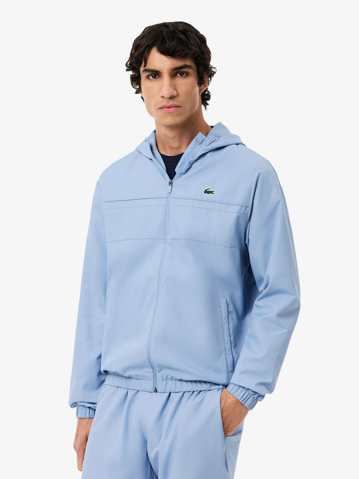 LACOSTE Water-Repellent Sport Track Jacket Light Blue - MAISONDEFASHION.COM