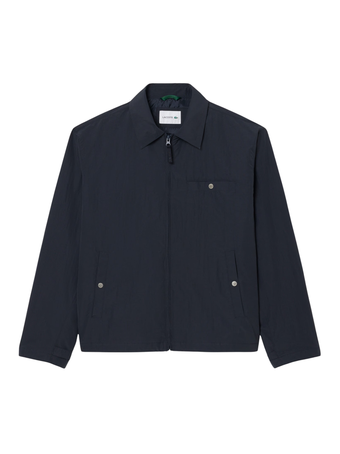 LACOSTE Water-Repellent Textured Taffeta Jacket Black - MAISONDEFASHION.COM