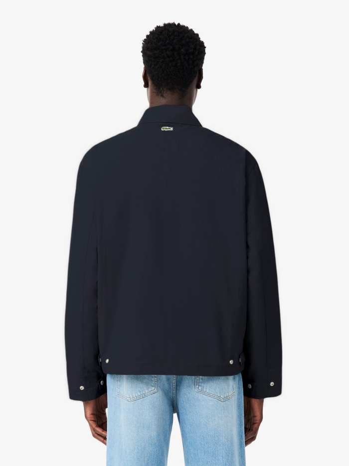 LACOSTE Water-Repellent Textured Taffeta Jacket Black - MAISONDEFASHION.COM