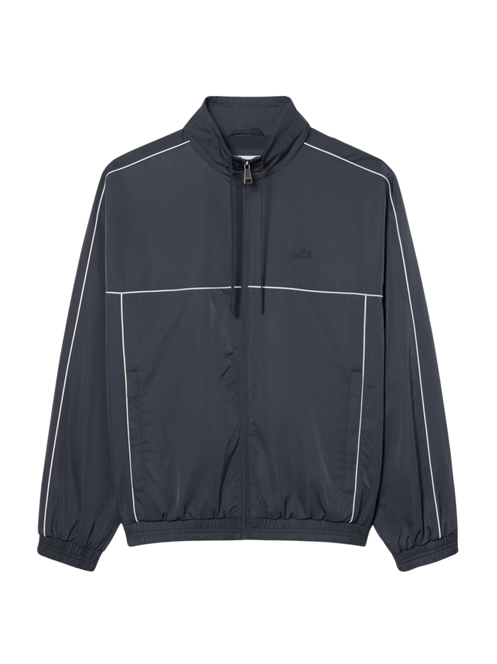 LACOSTE Water-Repellent Trim Accent Track Jacket Dark Grey - MAISONDEFASHION.COM