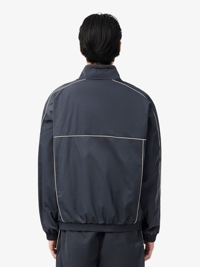 LACOSTE Water-Repellent Trim Accent Track Jacket Dark Grey - MAISONDEFASHION.COM