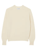 LACOSTE WOMEN 3D Knit Carded Wool Sweater Ecru White - MAISONDEFASHION.COM