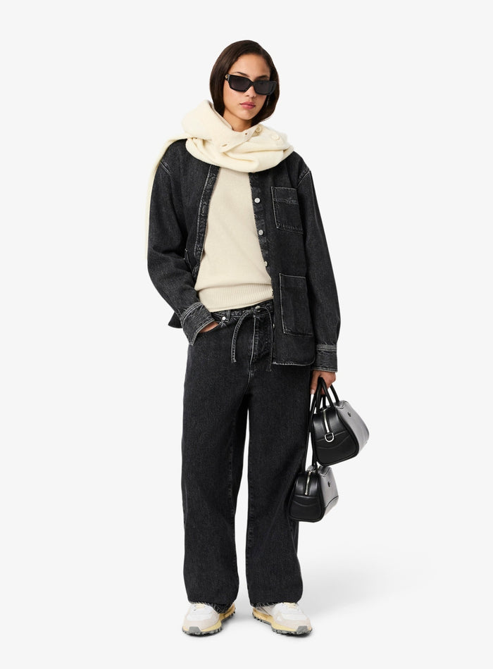 LACOSTE WOMEN 3D Knit Carded Wool Sweater Ecru White - MAISONDEFASHION.COM