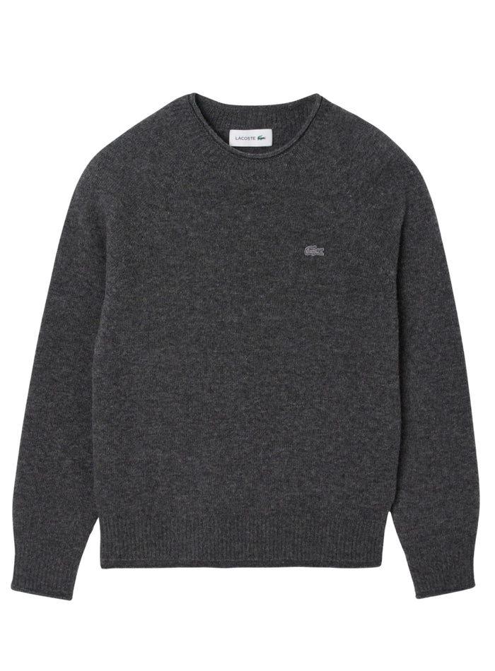 LACOSTE WOMEN 3D Knit Carded Wool Sweater Grey - MAISONDEFASHION.COM