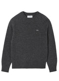 LACOSTE WOMEN 3D Knit Carded Wool Sweater Grey - MAISONDEFASHION.COM