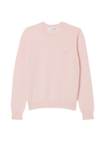 LACOSTE WOMEN 3D Knit Crew Neck Sweater Light Pink - MAISONDEFASHION.COM