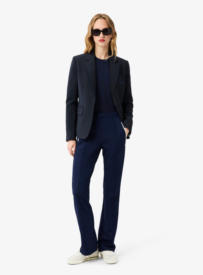 LACOSTE WOMEN 3D Knit Crew Neck Sweater Midnight Blue - MAISONDEFASHION.COM