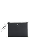 LACOSTE WOMEN Anna Coated Piqué Canvas Pouch Black