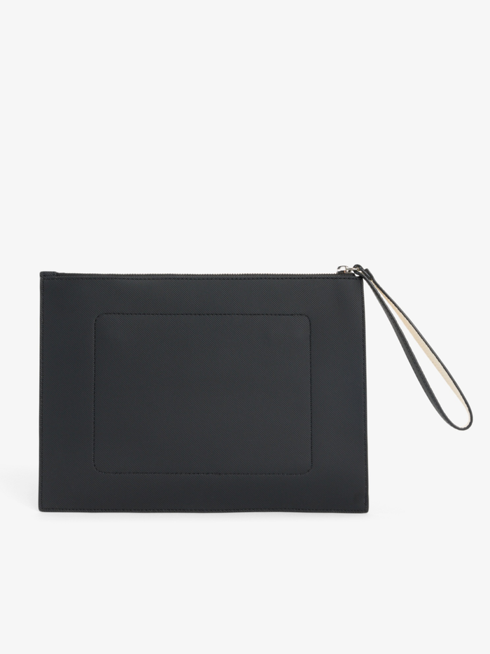 LACOSTE WOMEN Anna Coated Piqué Canvas Pouch Black