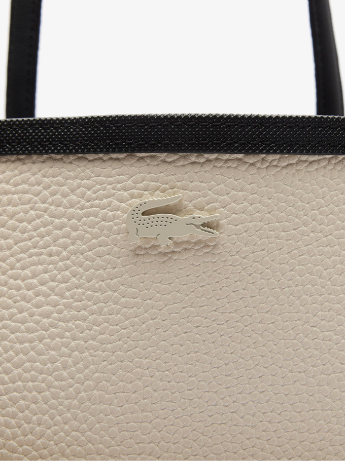 LACOSTE WOMEN Anna Reversible Tote with Pouch Black/Beige - MAISONDEFASHION.COM