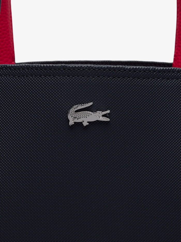 LACOSTE WOMEN Anna Reversible Tote with Pouch Black/Red - MAISONDEFASHION.COM