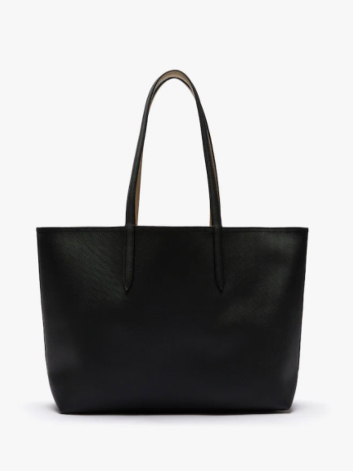 LACOSTE WOMEN Anna Reversible Tote with Pouch Black/Sand - MAISONDEFASHION.COM