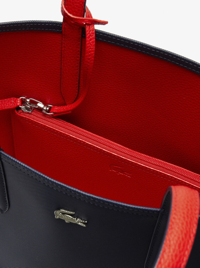 LACOSTE WOMEN Anna Reversible Tote With Pouch Blue/Red - MAISONDEFASHION.COM