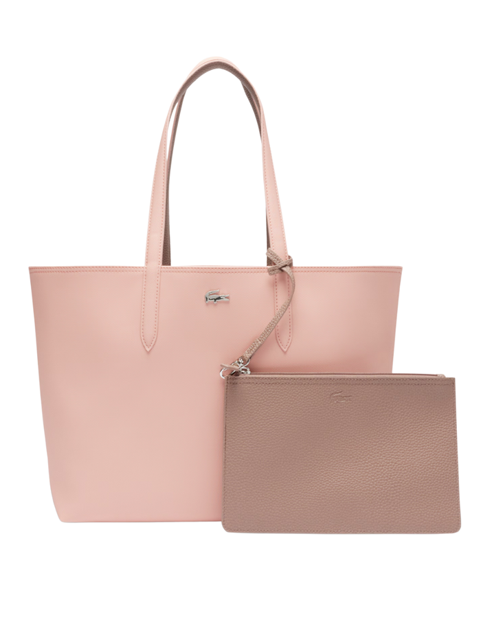 LACOSTE WOMEN Anna Reversible Tote with Pouch Rose Tan - MAISONDEFASHION.COM