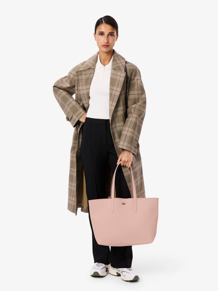 LACOSTE WOMEN Anna Reversible Tote with Pouch Rose Tan - MAISONDEFASHION.COM