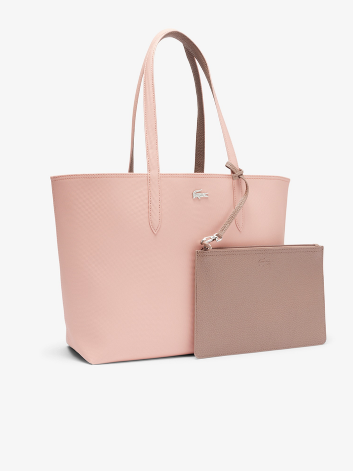 LACOSTE WOMEN Anna Reversible Tote with Pouch Rose Tan - MAISONDEFASHION.COM