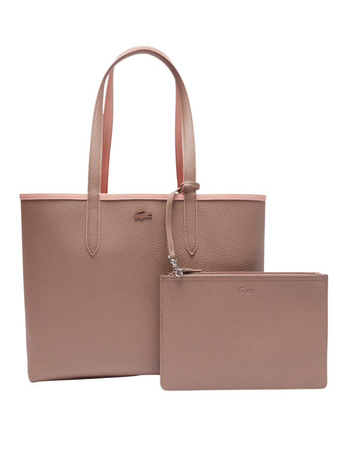 LACOSTE WOMEN Anna Reversible Tote with Pouch Rose Tan - MAISONDEFASHION.COM
