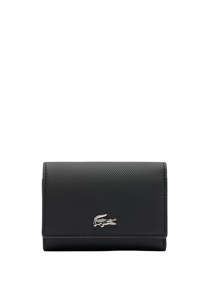 LACOSTE WOMEN Anna Snap Close Flap Billfold Black - MAISONDEFASHION.COM