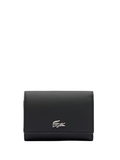LACOSTE WOMEN Anna Snap Close Flap Billfold Black - MAISONDEFASHION.COM