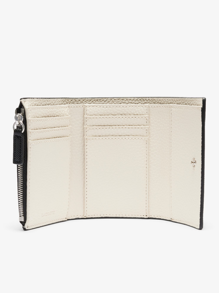 LACOSTE WOMEN Anna Snap Close Flap Billfold Black - MAISONDEFASHION.COM