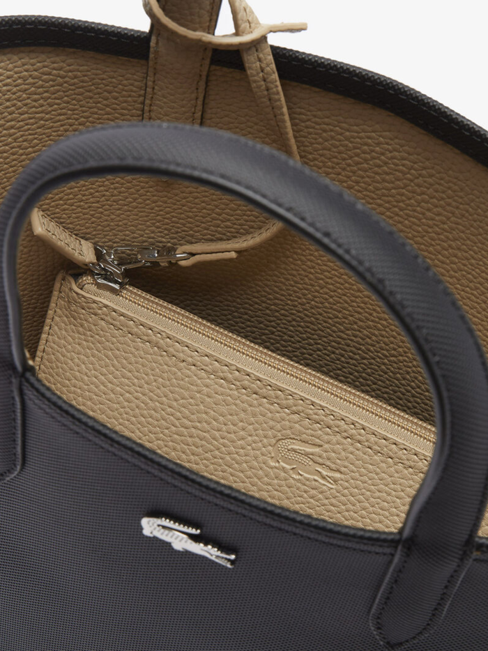 LACOSTE WOMEN Anna Vertical Reversible Tote Black/Beige - MAISONDEFASHION.COM