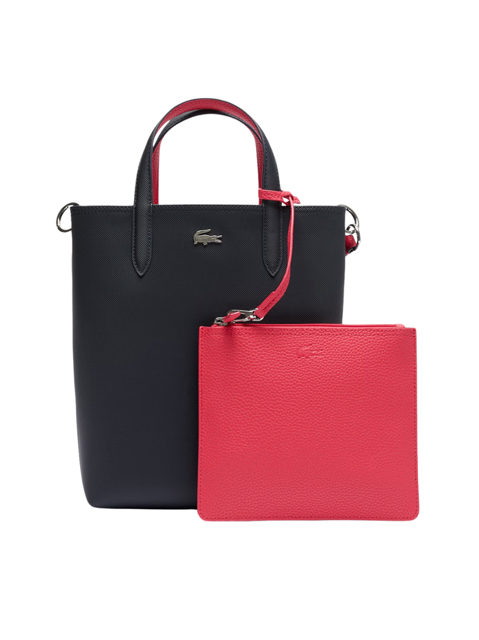 LACOSTE WOMEN Anna Vertical Reversible Tote Black/Red - MAISONDEFASHION.COM