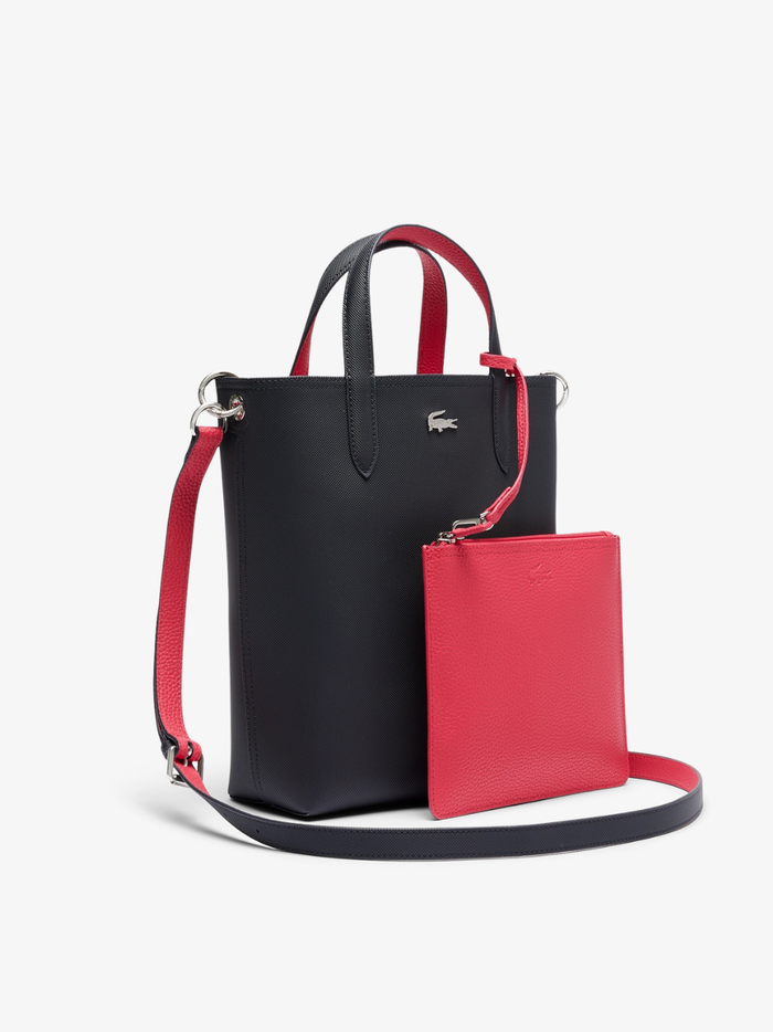 LACOSTE WOMEN Anna Vertical Reversible Tote Black/Red - MAISONDEFASHION.COM