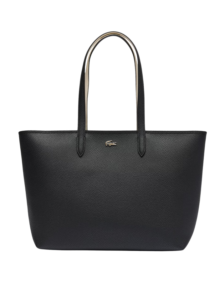 LACOSTE WOMEN Anna Zipped Tote Black - MAISONDEFASHION.COM