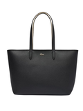 LACOSTE WOMEN Anna Zipped Tote Black - MAISONDEFASHION.COM