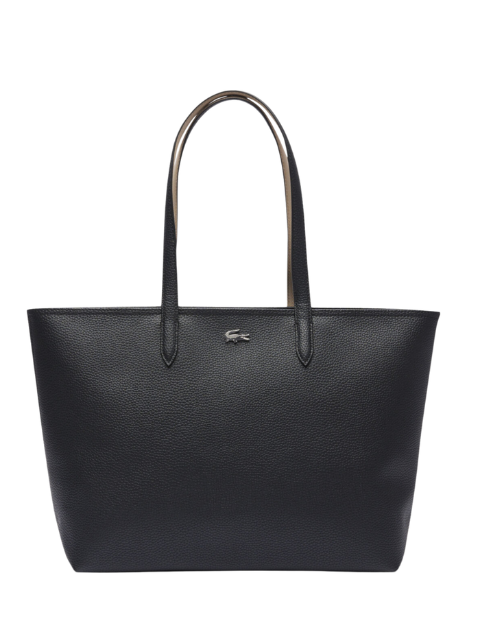 LACOSTE WOMEN Anna Zipped Tote Black - MAISONDEFASHION.COM