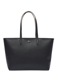 LACOSTE WOMEN Anna Zipped Tote Black - MAISONDEFASHION.COM