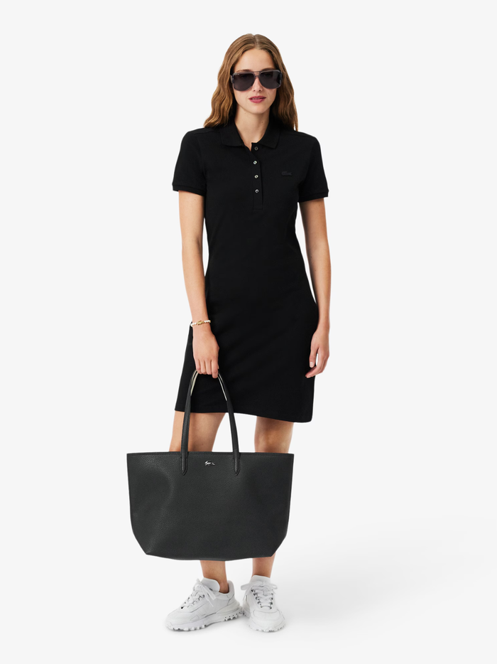 LACOSTE WOMEN Anna Zipped Tote Black - MAISONDEFASHION.COM