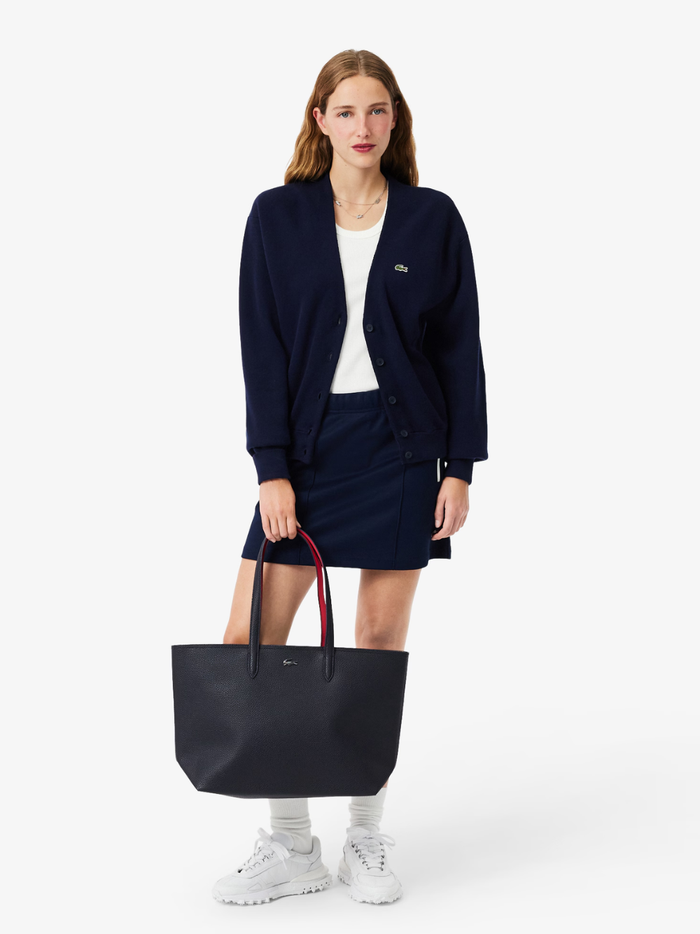 LACOSTE WOMEN Anna Zipped Tote Navy - MAISONDEFASHION.COM