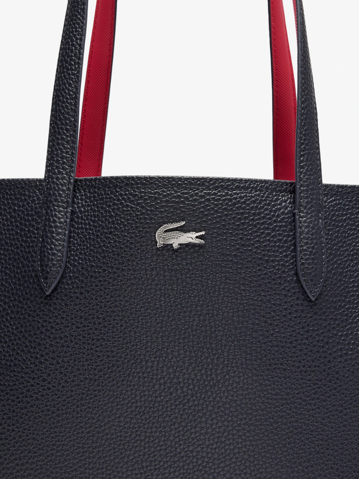 LACOSTE WOMEN Anna Zipped Tote Navy - MAISONDEFASHION.COM