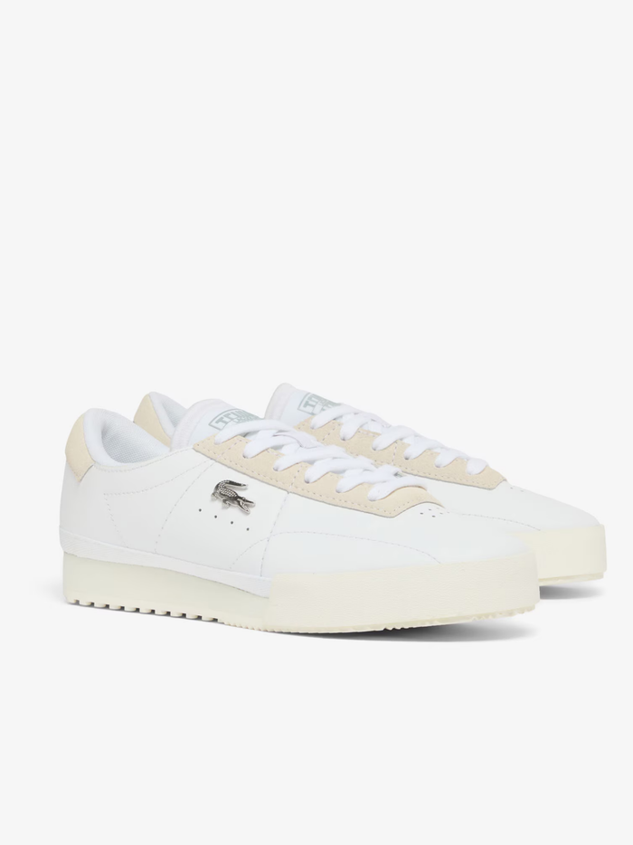 LACOSTE WOMEN Aura Leather Sneakers White/Off-White - MAISONDEFASHION.COM