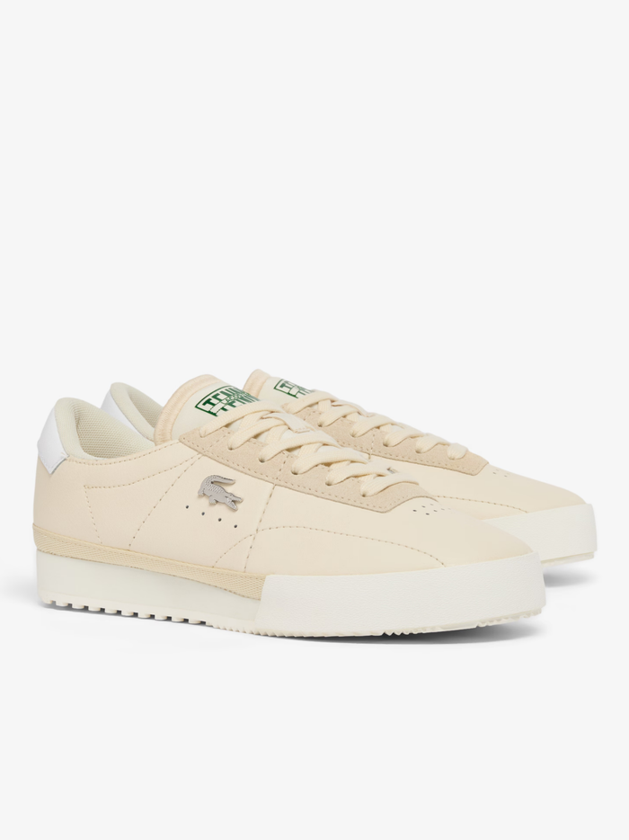 LACOSTE WOMEN Aura Leather Sneakers Off-White/White - MAISONDEFASHION.COM