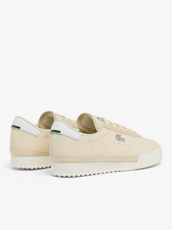 LACOSTE WOMEN Aura Leather Sneakers Off-White/White - MAISONDEFASHION.COM