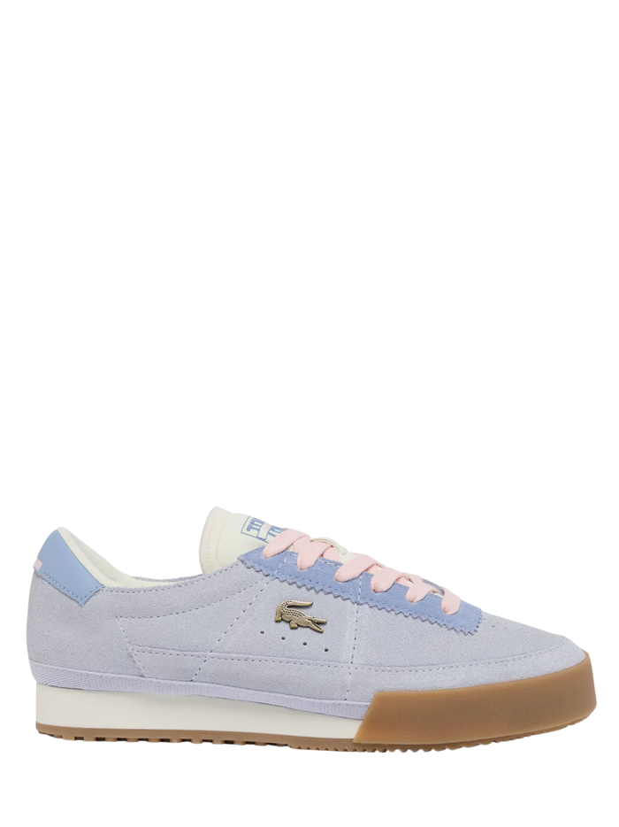 LACOSTE WOMEN Aura Suede Sneakers Light Blue - MAISONDEFASHION.COM
