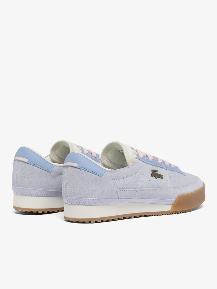 LACOSTE WOMEN Aura Suede Sneakers Light Blue - MAISONDEFASHION.COM