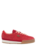 LACOSTE WOMEN Aura Suede Sneakers Red - MAISONDEFASHION.COM