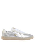 LACOSTE WOMEN Baseshot Pro Leather Sneakers Silver/White - MAISONDEFASHION.COM