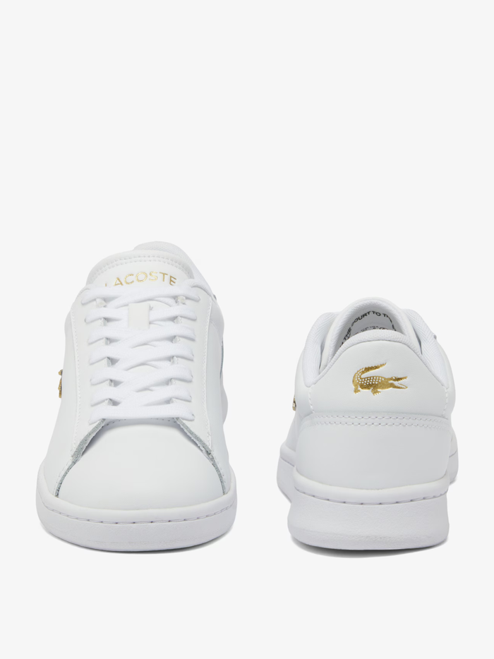 LACOSTE WOMEN Carnaby Set Leather Sneakers White/Gold - MAISONDEFASHION.COM