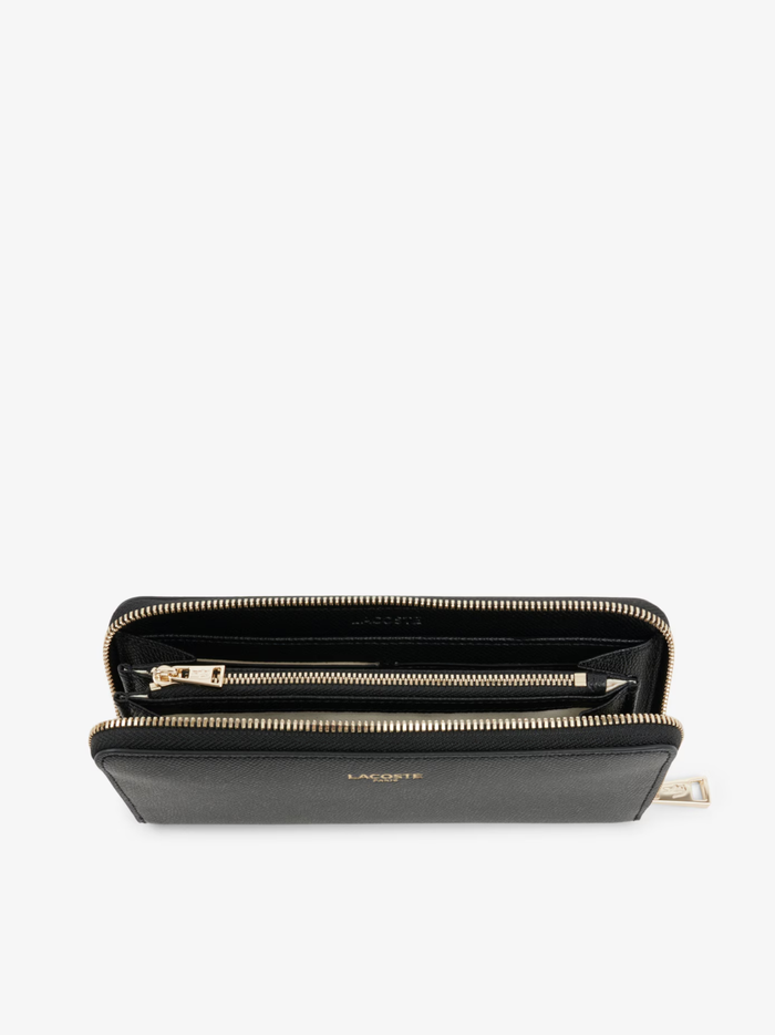 LACOSTE WOMEN Champs-Élysées Zipped Billfold Black