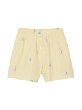 LACOSTE WOMEN Cotton Poplin Jacquard Boxer Shorts Yellow - MAISONDEFASHION.COM