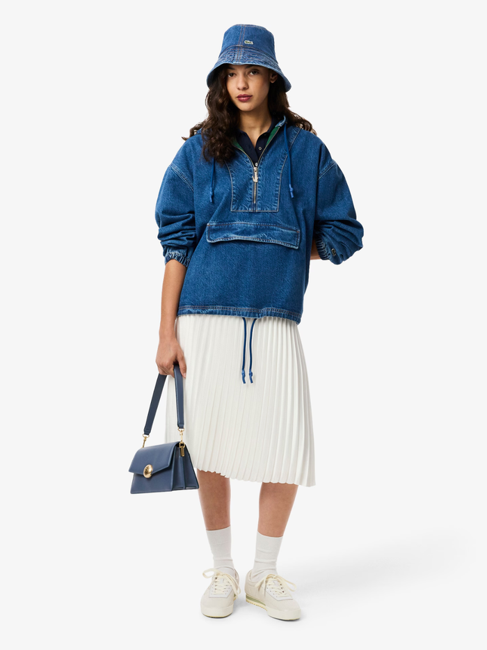 LACOSTE WOMEN Cotton Twill Bucket Hat Blue - MAISONDEFASHION.COM